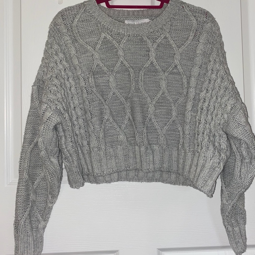Cropped Grey Sweater